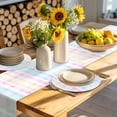 thumbnail image 4 of Blue Pink Plaid Round 15 Inch Placemats Set of 4, Pastel Green White Buffalo Patchwork HeatResistant Non Slip Place Mats for Dining Table, Wipeable Braided Kitchen Table Mats for Housewarming, 4 of 9