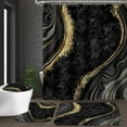 thumbnail image 3 of 4PCS Purple Gold Marble Shower Curtain Sets with Rugs, Abstract Bathroom Sets with Shower Curtain and Rugs, Modern Bathroom Curtains Shower Set with Accessories for Bathroom Decor, 3 of 6