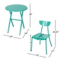 thumbnail image 3 of Noble House Taro 3-Piece Outdoor Modern Metal Bistro Set in Matte Teal Blue, 3 of 10