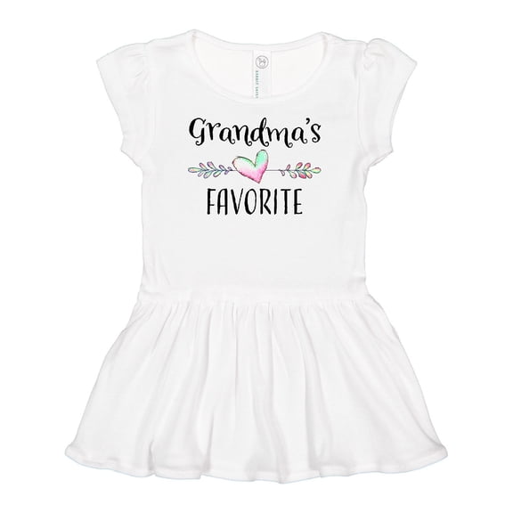 Inktastic Grandmas Favorite- Heart Grandchild Girls Baby Dress
