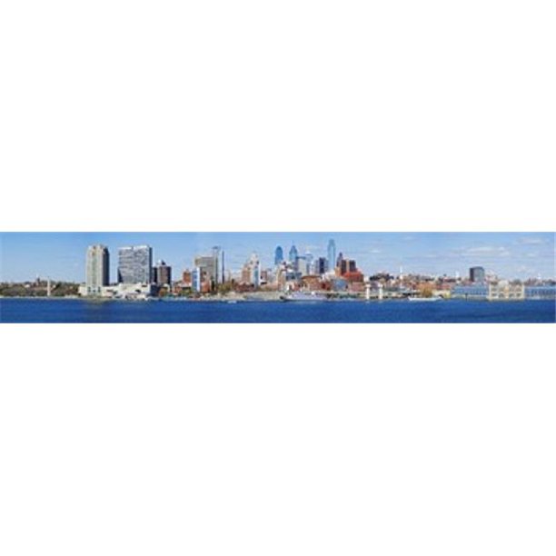 Panoramic Images PPI114931L Bâtiments au Bord de l'Eau Delaware Rivière Philadelphia Philadelphia Comté Pennsylvanie USA Affiche Imprimée par Panoramic Images - 36 x 12