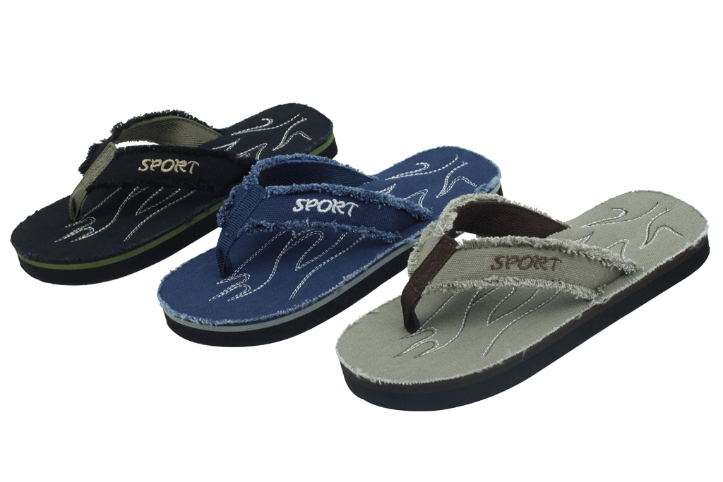 Starbay Men's Canvas upper and Insole EVA Outsole Casual Thong Flip Flop Flat Comfy Sandals - image 2 of 2