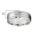 thumbnail image 3 of Mens Sterling Silver 925 Ring Grooved Milgrain Wedding Band Comfort-Fit 7MM, 3 of 3