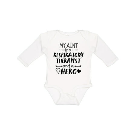 

Inktastic My Aunt is a Respiratory Therapist and a Hero Gift Baby Boy or Baby Girl Long Sleeve Bodysuit