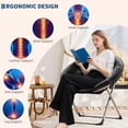 thumbnail image 4 of Eastvita Faux Fur Folding Oversized Saucer Moon Chair with Key Features (Black), 4 of 7