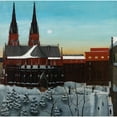 thumbnail image 2 of Sulho Sipilä 15x15 Gold Ornate Wood Frame and Double Matted Museum Art Print Titled - John's Church, Helsinki (1931), 2 of 4