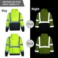 thumbnail image 6 of ProtectX Hi Vis Safety Hoodie for Men Women, Class 3 Reflective High Visibility Sweatshirt with Large Pocket, Long Sleeve Hooded Drawstring Pullover for Work & Construction, Green, X Large, 6 of 7