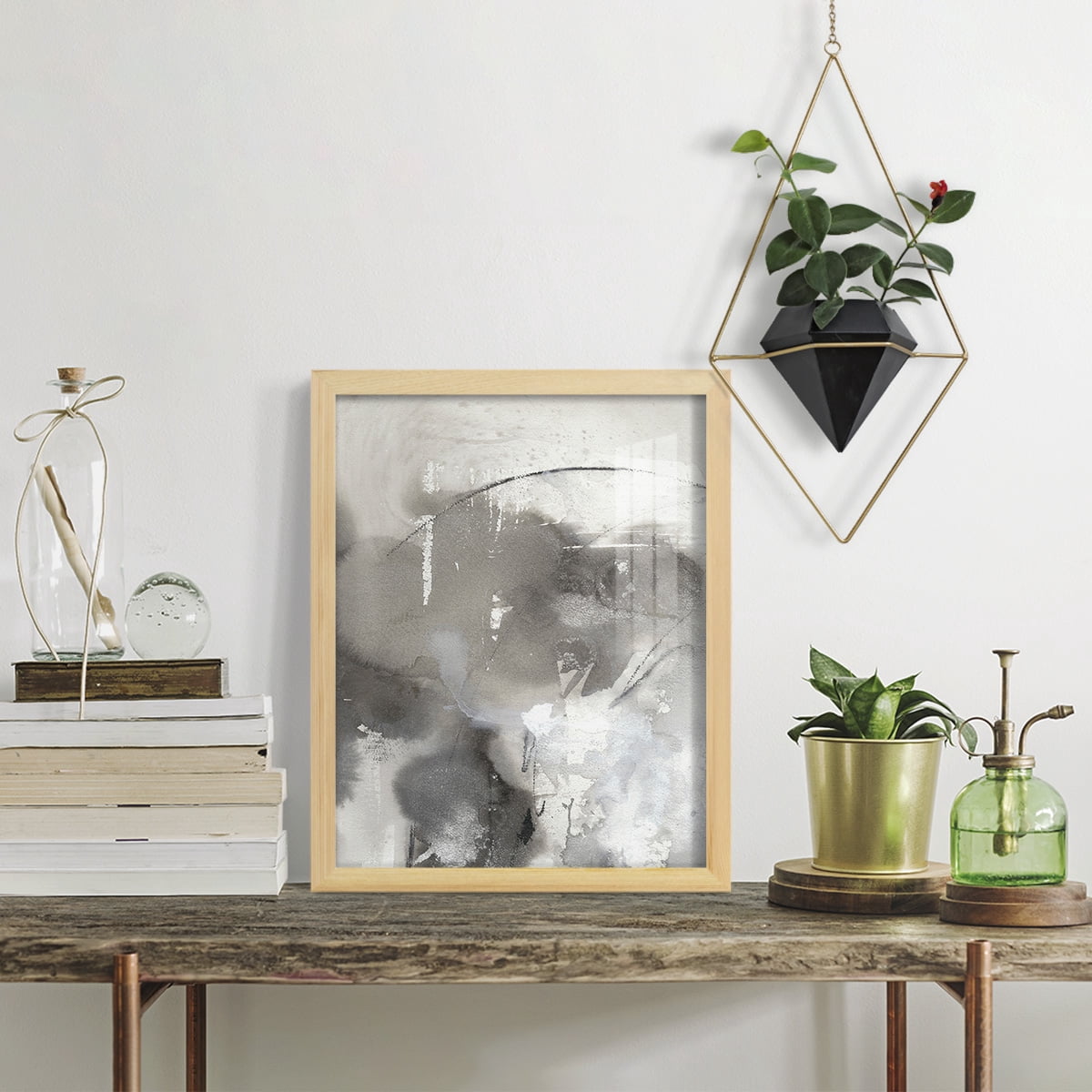 Mystical Objects I - Framed Print w/glass - Natural Wood