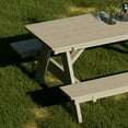 thumbnail image 3 of Wildridge Heritage 72 in. Picnic Table with Attached Benches, Weathered Wood - Outdoor Weather Resistant HDPE Picnic Table for Patio, Porch, Deck, Lawn, 3 of 4