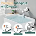 thumbnail image 4 of Caño de Bañera con Desviador, Grifo de Bañera con de Cubierta, Compatible con para Tubo de Agua de Cobre de 1/2 Pulgada (Diámetro de 5/8 Pulgada), 4 of 7