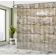 thumbnail image 4 of Ambesonne Ecru Shower Curtain, Weathered Old Stone Wall Image, 69"Wx75"L, Dark Eggshell and Pale Camel, 4 of 4