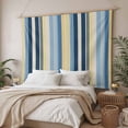 thumbnail image 3 of Blue Yellow Striped Tapestry for Bedroom Wall Hanging Tapestry, Farmhouse Stripes Vintage Ceiling Backdrop Tapestries Poster Blanket Wall Decor for Teens Room Living Room Dorm 59" x 90", 3 of 8