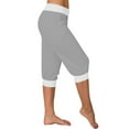thumbnail image 6 of gbyLJF Womens Summer Capris Casual Elastic Waist Drawstring Yoga Jogger Lightweight Running Cropped Sweatpants A03_Gray L, 6 of 6