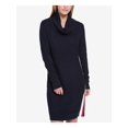 thumbnail image 3 of TOMMY HILFIGER $100 Womens New 1220 Navy Long Sleeve Sheath Dress S B+B, 3 of 5