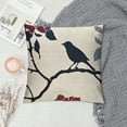 thumbnail image 2 of Shiartex  Throw Pillow Covers Canvas Floral Cartoon Shadow Bird Silhouette Cushion Cases for Couch Sofa Home Decoration Navy Blue Bird Red Flower 24x24in, 2 of 5