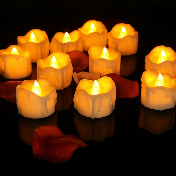 WREESH 12PC LED Electronic Candle Light Simulation Candle Party Glowing Candle Light
