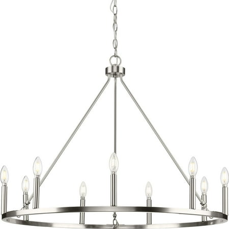 

Gilliam Collection Nine-Light Brushed Nickel New Traditional Chandelier