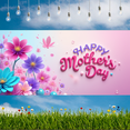thumbnail image 3 of Floral Decorative Mother's Day Banner Spring Flower Theme Polyester Material Happy Celebration for Mother's Day Party Family Event Indoor Decoration, 3 of 9