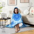 thumbnail image 4 of Wearable Blanket,Blue Burst Pattern Hooded Wearable Sherpa Blanket for Adults & Teens,Winter Poncho Shawl Wrap Cape Thick Warm,50"x60", 4 of 5