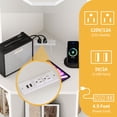 thumbnail image 4 of DWVO 5-Tier Corner Shelf with USB Ports and Outlets, Industrial Corner Bookshelf Bookcase Display Shelves Rack Storage Corner Bar Cabinet for Living Room, Home Office, Kitchen, White, 4 of 7