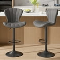 thumbnail image 4 of Hawsaiy Modern Swivel Bar Stools Set of 2, Faux Leather Upholstered Counter Height Bar Chairs, Waterproof Barstools for Kitchen Island & Home Bar,Gray, 4 of 10