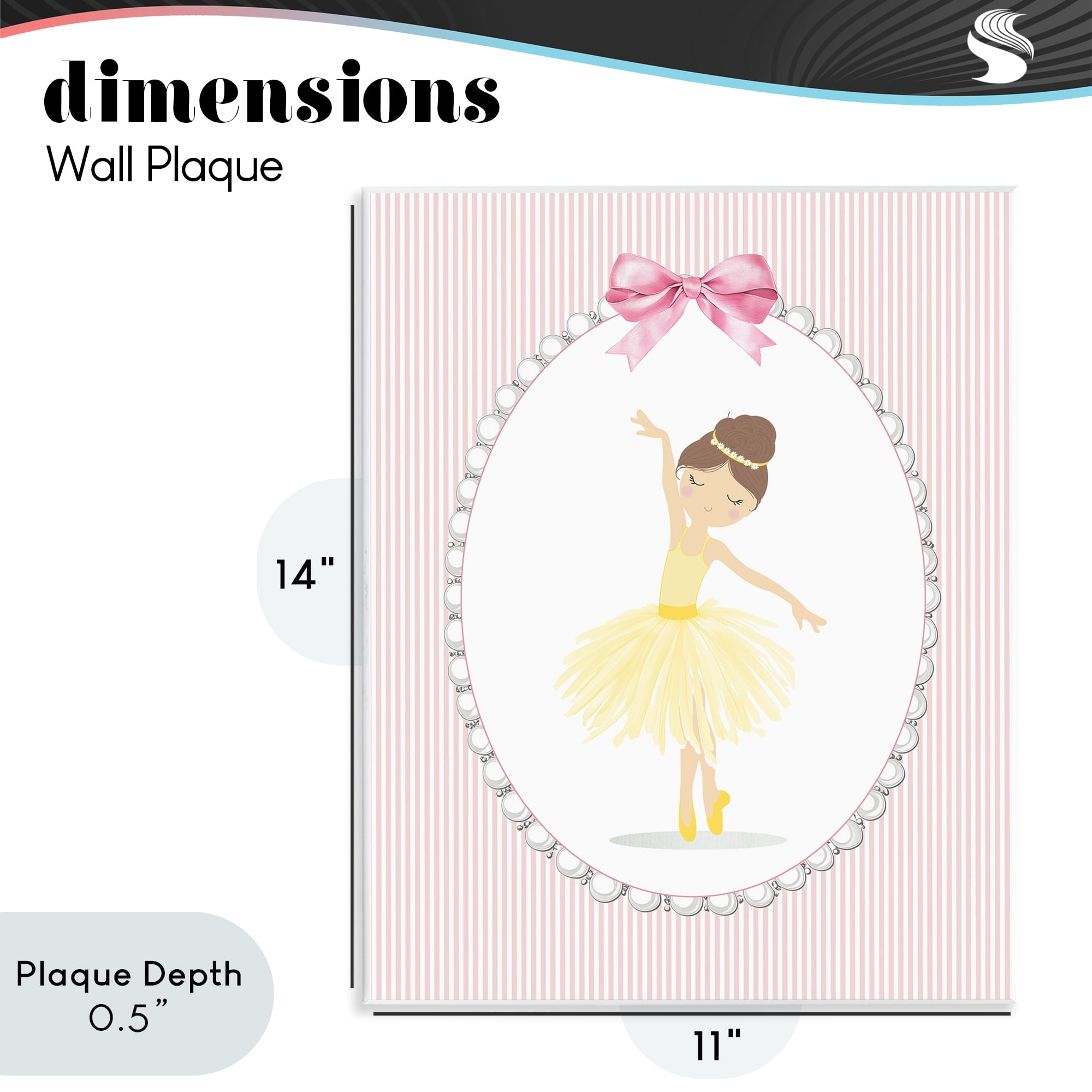 Stupell Industries Dainty Dance on Stripes Wall Plaque Art, design by Christine Simpson Art
