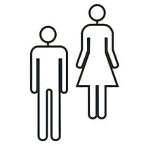 Black Acrylic Toilet Door Signs Self Adhesive Unisex WC Signage for Office Hotel Doors 2pcs