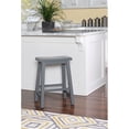thumbnail image 4 of Home Square 2 Piece Saddle Solid Wood Counter Stool Set in Gray, 4 of 9