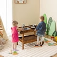 thumbnail image 4 of Costway Juego de Cocina de Barro para Niños de 3-7 Años con 2 Ruedas Rodantes Manija de Empuje Grifo Giratorio Fregadero Extraíble Natural, 4 of 9