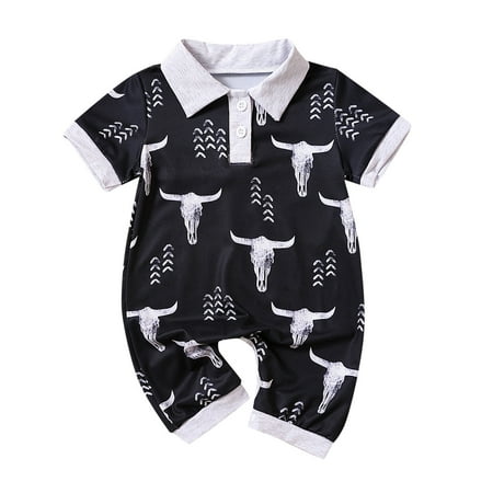 

Akiihool Baby Boy Onesies Short Sleeve Baby Soft Short Sleeve Onesie Bodysuit (Black 12-18 Months)