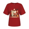 thumbnail image 5 of Drie Womens Oversized T Shirts Short Sleeve Crewneck Tops Casual Loose Basic Tee Shirts 2025 Summer Trendy Outfits Christmas Shirts for Women Red,M, 5 of 6