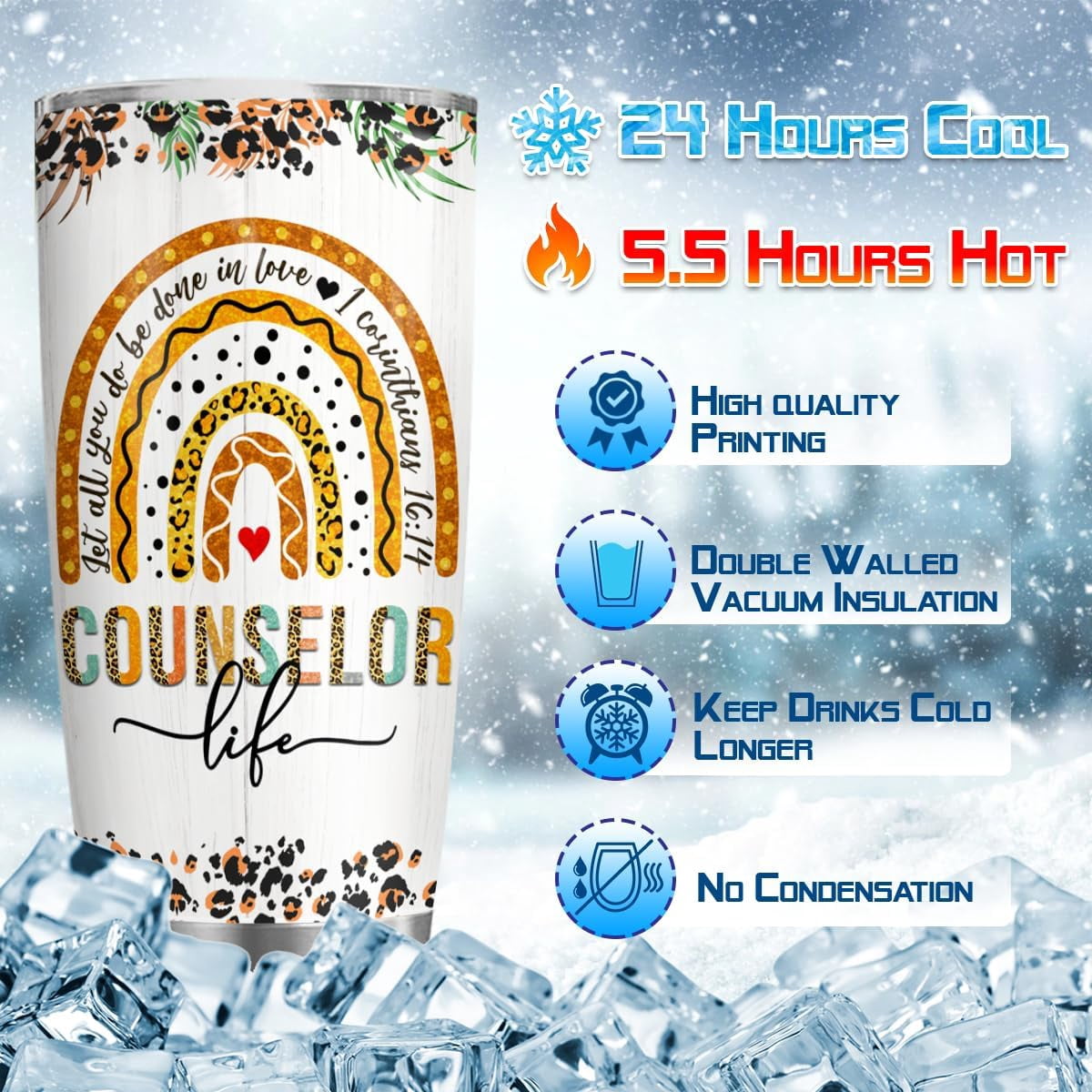 School Counselor Gifts: 20oz Tumbler, Counselor Appreciation Week Mug