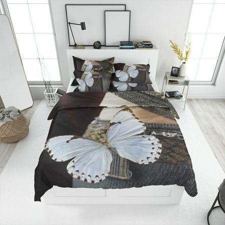 

Butterfly Landscape Theme Digital Printing Three-piece Set