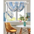 thumbnail image 3 of Waterfall Valances for Windows, Blue Ombre Butterfly Kitchen Sheer Valance Curtains, Pastoral Farmhouse Butterflies Rod Pocket Elegant Swag Valances for Living Room Bedroom, 47.2"x38.5", 1 Panel, 3 of 8
