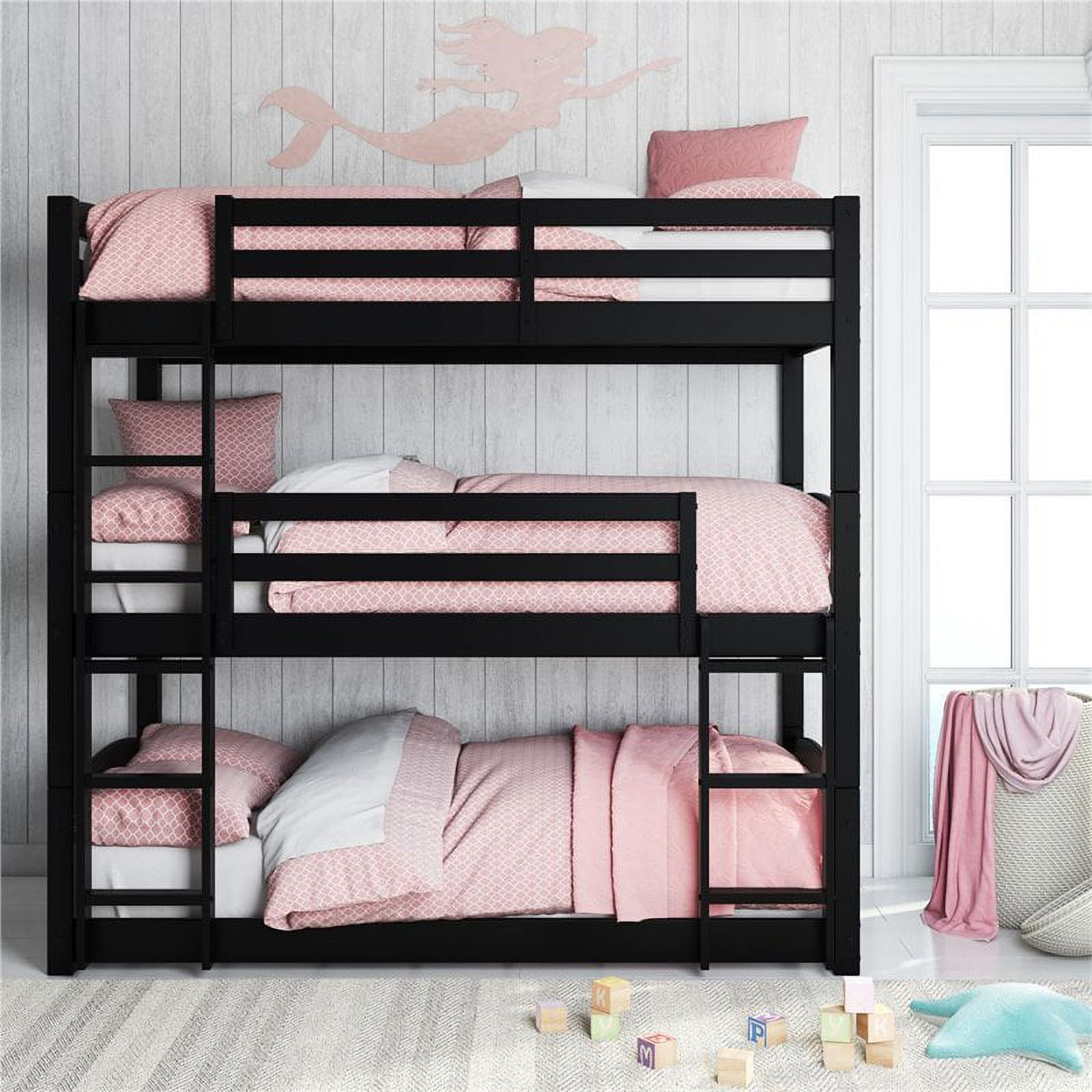 Dorel Living DL7891TBBB DHP Sierra Triple Floor Wooden Bunk Bed For ...