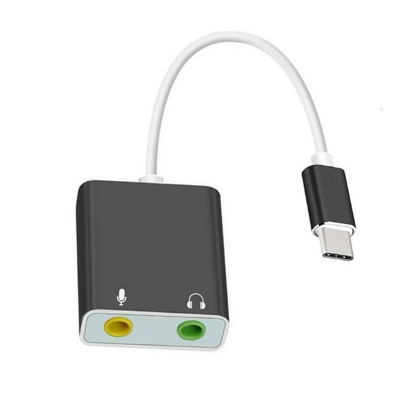 WINDLAND USB External Stereo Sound Card with 3.5mm Headphone Microphones Jacks for Win