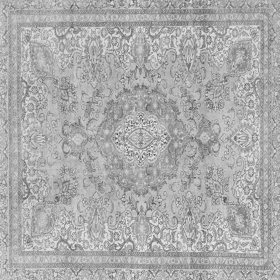 Ahgly Company Indoor Square Abstract Gray Modern Area Rugs, 6' Square