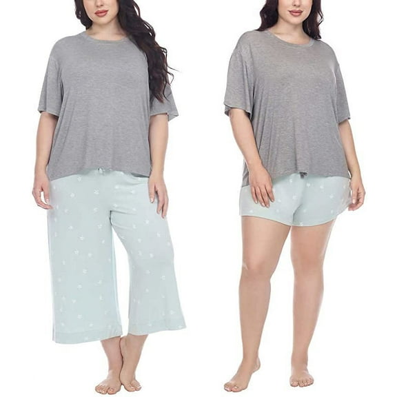 Honeydew Women's 3 Piece Super Soft Jersey Pajama Set (Chilled Stars, X-Small)