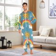 thumbnail image 6 of FORMRS Onesies Pajama for Adults Unisex Hoodie Winter Jumpsuit One Piece Sleepwear, Sizes S-2XL, Rainbow with Stars, 6 of 7