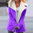 thumbnail image 2 of IROINNID Fleece Jacket for Women Winter Thermal Plush Warm Button Down Thicken Jacket Long Sleeve Outwear Coat,Purple, 2 of 6