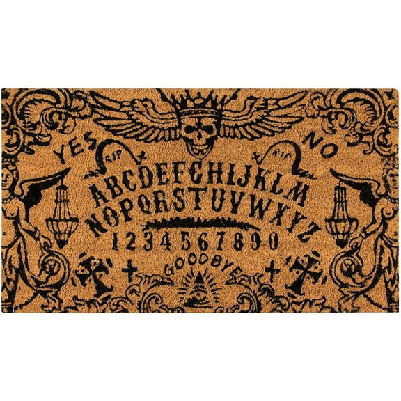 Halloween Ouija Board Doormat, Welcome Coir Front Door Mat for Indoor or Outdoor Entrance, Spooky Home Decor, 30 x 17 in.