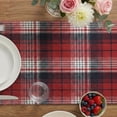 thumbnail image 4 of Sm:)e Red Dark Blue Rustic Plaid Valentine Table Runner 13x108 Inch, Farmhouse Winter Holiday Table Decoration, 4 of 7