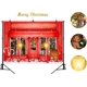 thumbnail image 4 of Fondo fotográfico navideño rojo con tienda de juguetes de Papá Noel, bastón de caramelo en un mundo nevado, pancarta para fiesta navideña familiar, suministros de fondo para fotografía, decoración de, 4 of 8
