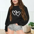 thumbnail image 2 of Chenglor Hoodies for Girls 10-12 Toddler Girls Heart Sweatshirt Girls First Day Of School Outfit 7 Year Old Girl Clothes Children's Fashion Clothes (5-6 Years Black), 2 of 4