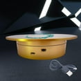 thumbnail image 4 of Espejo eléctrico inteligente de 20 cm con rotación de 360 ​​grados y soporte de exhibición con alimentación por USB dorado, 4 of 9
