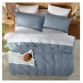 thumbnail image 5 of Twin Duvet Cover Set - Soft Double Brushed Stone Blue Duvet Cover Twin/Twin XL, 2 Piece, with Button Closure, 1 Duvet Cover 68x90 inches and 1 Pillow Sham, 5 of 9