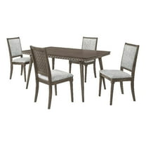 Coaster Onslow 5-Piece Mid-Century Wood Dining Set in Dark Brown and Gray