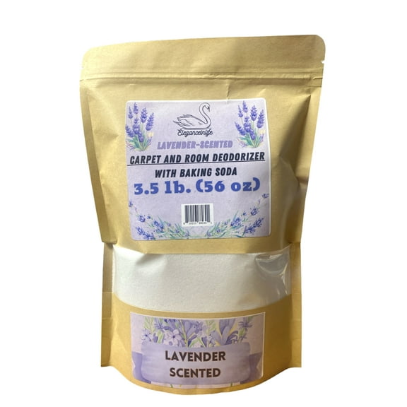 Eleganceinlife Lavender-Scented Carpet and Room Deodorizer Baking Soda, 3.5 LB. (56 oz)