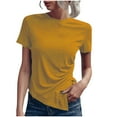 thumbnail image 2 of Women's Tops, Women Fashion Crew Neck Half Sleeves Oversized T-Shirt, Solid Casual Loose Basic Tops, 2 of 6