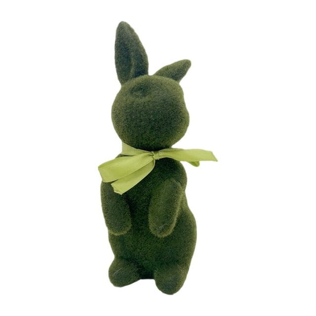 Delicate Rabbit Figurine Desk Ornament Elegant Finish Home Quiet Cute Ideal Desktop Piece For Shelves And Decoration
